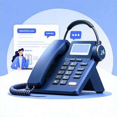 Hình ảnh tai nghe và biểu tượng hỗ trợ khách hàng, tượng trưng cho dịch vụ chăm sóc khách hàng chuyên nghiệp 24/7 của vipwinbest.com.
