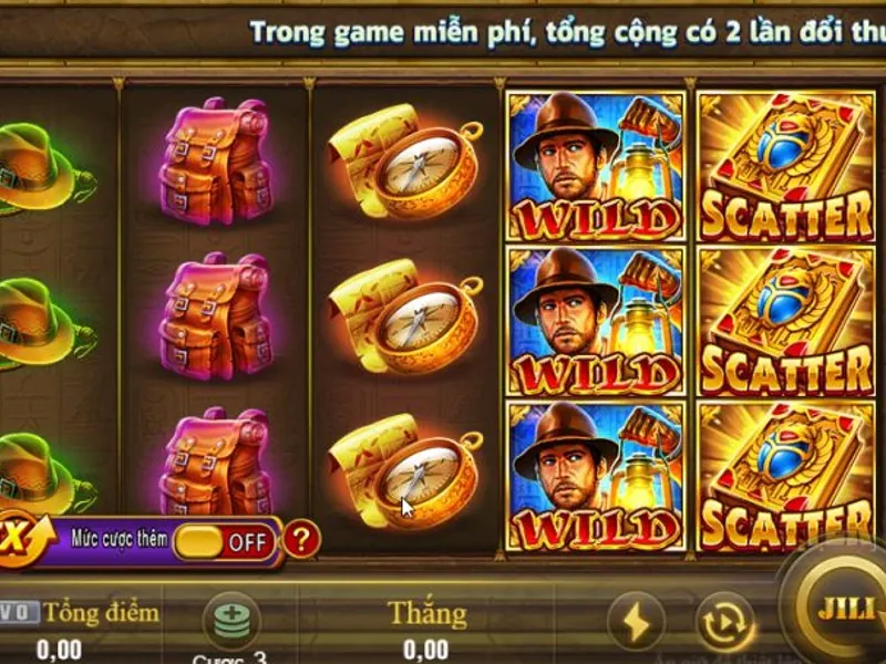 Màn hình trò chơi slot với biểu tượng chiến thắng Jackpot