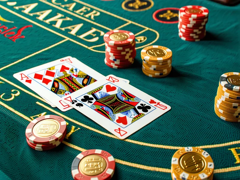 Bàn chơi Baccarat trực tiếp với các lá bài và chip cược, minh họa chiến lược chơi trên vipwinbest.com