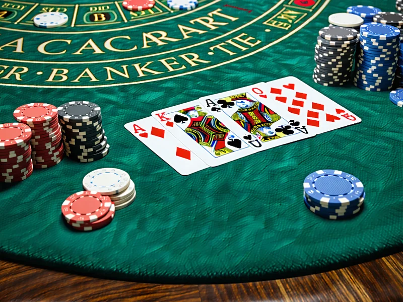 Hình ảnh bàn Baccarat và các lá bài, minh họa luật chơi và mẹo đặt cược