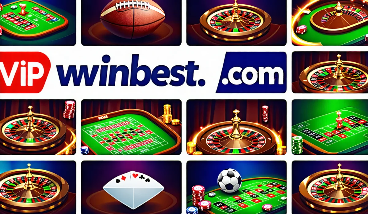 Hình ảnh các loại trò chơi đa dạng như cá cược thể thao, casino trực tuyến, slot game trên vipwinbest.com