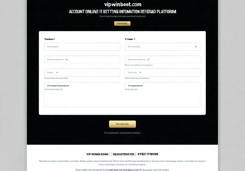 Biểu mẫu đăng ký tài khoản vipwinbest.com với các trường nhập liệu như tên đăng nhập, mật khẩu, số điện thoại, họ tên