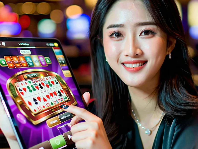 Chị Lan đang thư giãn và vui vẻ khi chơi các trò chơi casino trên vipwinbest.com